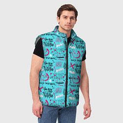 Мужской жилет We are the future - граффити, цвет: 3D-светло-серый — фото 2