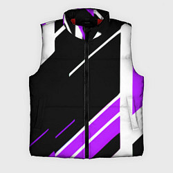 Мужской жилет Бело-фиолетовые полосы на чёрном фоне