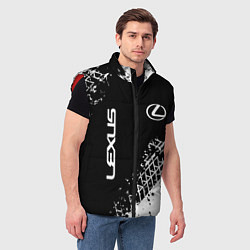 Мужской жилет Лексус: следы от шин, цвет: 3D-красный — фото 2