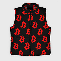 Мужской жилет Bitcoin red logo money
