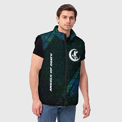 Мужской жилет Angels of Death glitch blue, цвет: 3D-черный — фото 2