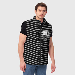Мужской жилет Thirty Seconds to Mars pattern optic, цвет: 3D-черный — фото 2