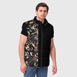 Мужской жилет System of a down на фоне масок черепов животных, цвет: 3D-черный — фото 2