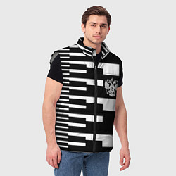 Мужской жилет Россия геометрия, цвет: 3D-светло-серый — фото 2