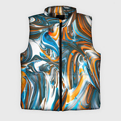 Мужской жилет Иллюзия смешанных абстрактных красок, цвет: 3D-черный
