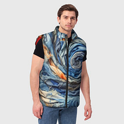 Мужской жилет Джинсовая воронка - модный тренд, цвет: 3D-красный — фото 2