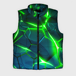 Мужской жилет Неоновые яркие зеленые разломленные плиты со свето