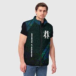 Мужской жилет Hunter x Hunter glitch blue, цвет: 3D-черный — фото 2