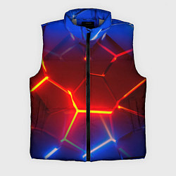 Мужской жилет Светящиеся лавой неоновые плиты в разломе