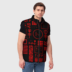 Мужской жилет Twenty one pilots pattern rock, цвет: 3D-черный — фото 2