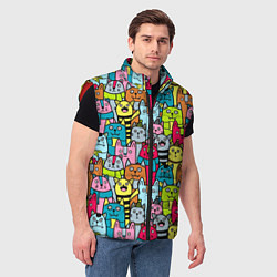 Мужской жилет Мультяшные котята, цвет: 3D-красный — фото 2
