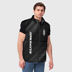 Мужской жилет Slipknot metal rock lines, цвет: 3D-черный — фото 2