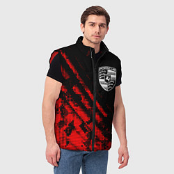 Мужской жилет Porsche sport grunge, цвет: 3D-красный — фото 2
