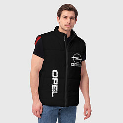 Мужской жилет Opel white logo, цвет: 3D-красный — фото 2