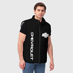 Мужской жилет Chevrolet white logo auto, цвет: 3D-светло-серый — фото 2