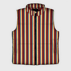 Мужской жилет Жёлтый красный и бирюзовый в сочетании полосы