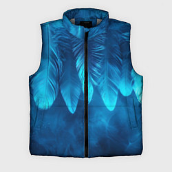 Мужской жилет Вертикальные синие перья и дым
