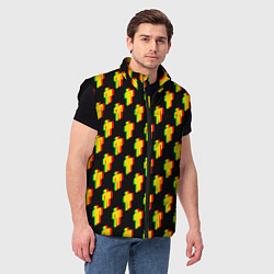 Мужской жилет Billie Eilish glitch pattern, цвет: 3D-черный — фото 2