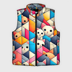 Мужской жилет Geometric pattern with kittens - ai art