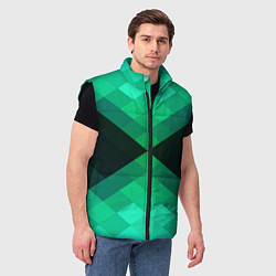 Мужской жилет Изумрудная мозаика, цвет: 3D-черный — фото 2