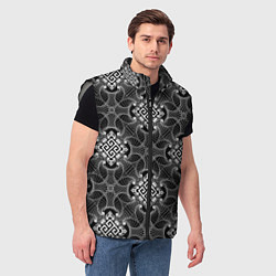 Мужской жилет Черно белый орнамент, цвет: 3D-светло-серый — фото 2