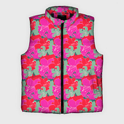 Мужской жилет Красные синие желтые цветы лилии, цвет: 3D-черный