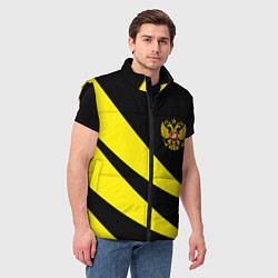 Мужской жилет Россия текстура жёлтый, цвет: 3D-черный — фото 2