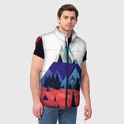 Мужской жилет Русские горы, цвет: 3D-красный — фото 2