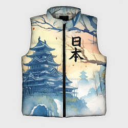 Мужской жилет Japanese landscape - watercolor