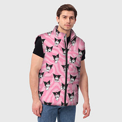 Мужской жилет Розовый паттерн Куроми, цвет: 3D-черный — фото 2