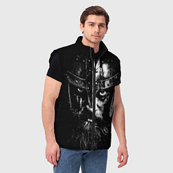 Мужской жилет Суровый викинг в железном шлеме, цвет: 3D-черный — фото 2