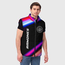 Мужской жилет Ramones neon rock lights, цвет: 3D-черный — фото 2