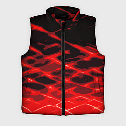 Мужской жилет Красные абстрактные полосы на чёрном фоне