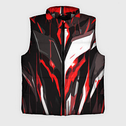 Мужской жилет Красно-белый абстрактный демонический шлем, цвет: 3D-светло-серый