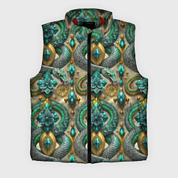Мужской жилет Паттерн зеленые темные змеи