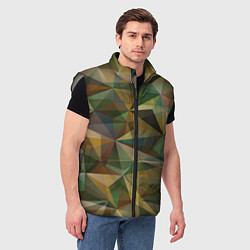 Мужской жилет Милитари абстракция стекло, цвет: 3D-светло-серый — фото 2