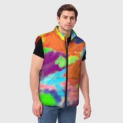 Мужской жилет Яркие пятна мелками - текстура, цвет: 3D-красный — фото 2