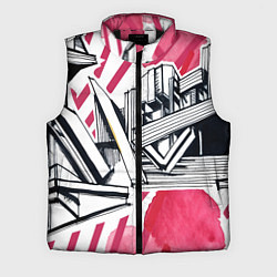 Мужской жилет Скетч архитектуры - акварельная абстракция, цвет: 3D-черный