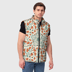 Мужской жилет Цветочный узор калейдоскоп, цвет: 3D-черный — фото 2