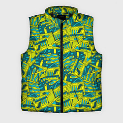 Мужской жилет Абстрактные каракули, цвет: 3D-черный