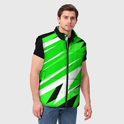 Мужской жилет Geometry stripes green, цвет: 3D-черный — фото 2