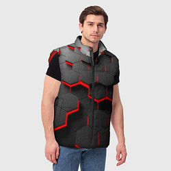 Мужской жилет Соты с красной подсветкой, цвет: 3D-красный — фото 2