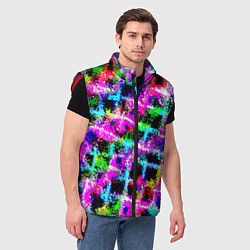 Мужской жилет Абстрактная решетка - переплетение цветов, цвет: 3D-красный — фото 2