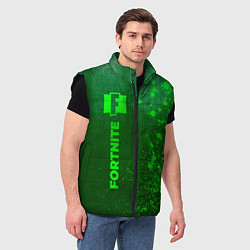 Мужской жилет Fortnite - green gradient по-вертикали, цвет: 3D-черный — фото 2