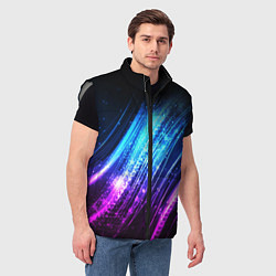 Мужской жилет Неоновые звёзды текстура, цвет: 3D-светло-серый — фото 2