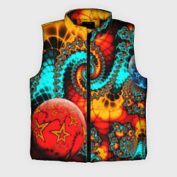 Мужской жилет Фрактальный узор из фигур, цвет: 3D-черный