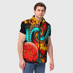 Мужской жилет Фрактальный узор из фигур, цвет: 3D-черный — фото 2