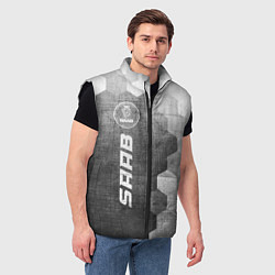 Мужской жилет Saab - grey gradient по-вертикали, цвет: 3D-черный — фото 2