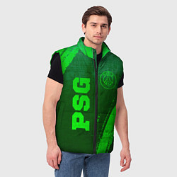 Мужской жилет PSG - green gradient вертикально, цвет: 3D-черный — фото 2
