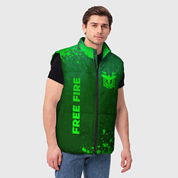 Мужской жилет Free Fire - green gradient вертикально, цвет: 3D-черный — фото 2
